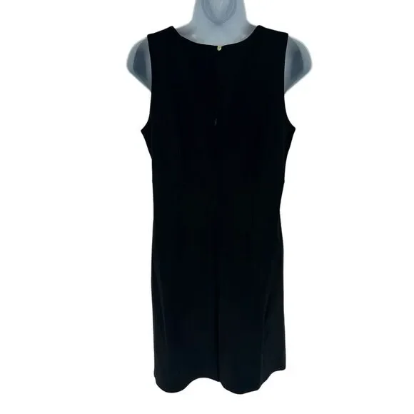 Jude Connally Dress Womens Medium Black Naomi Ponte Knit Sleeveless NEW $228